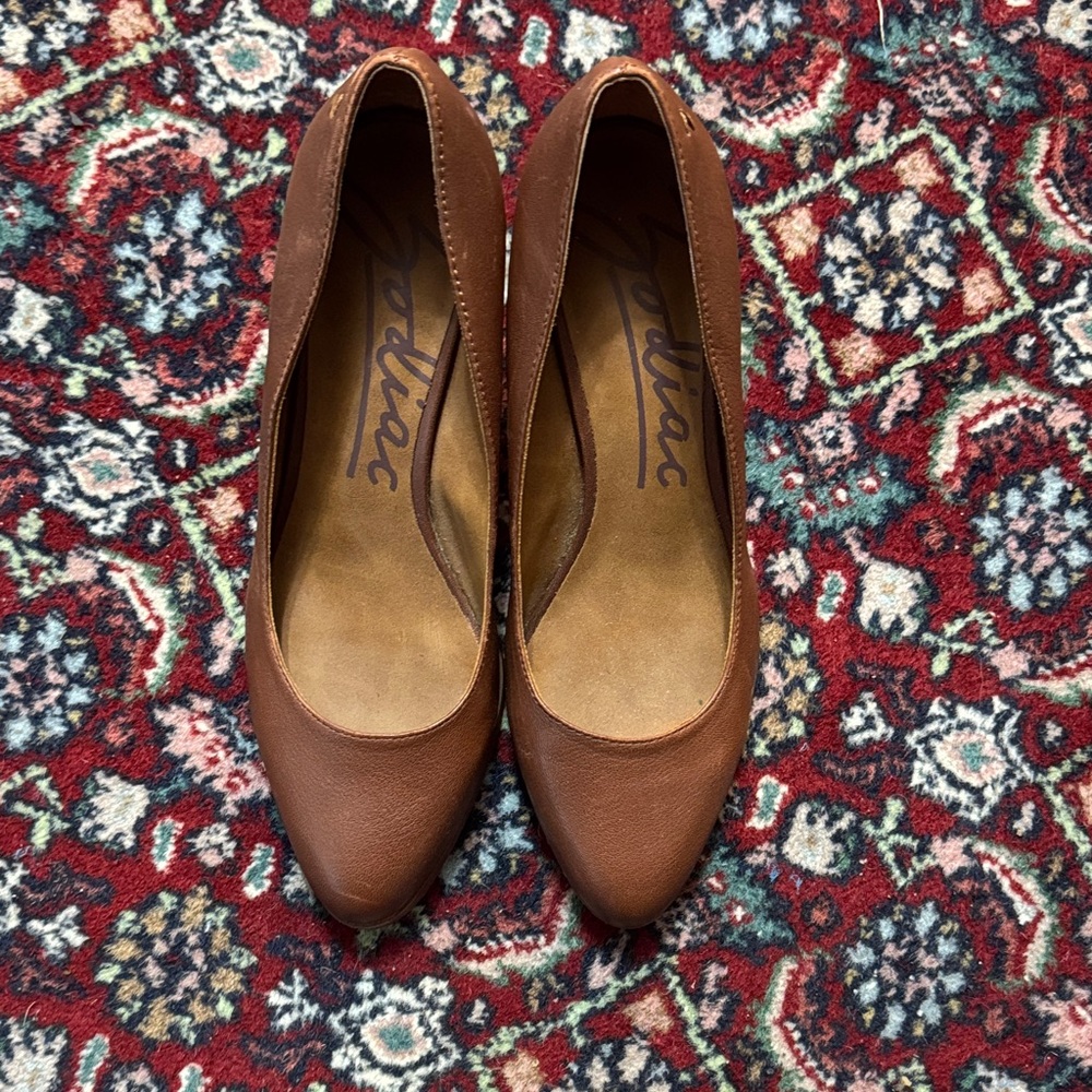 Zodiac Brown Leather Heels